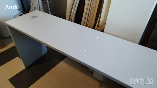 Бюро - офис маса 160/40/72см светло сиво, снимка 6 - Работни маси и бюра - 53353984