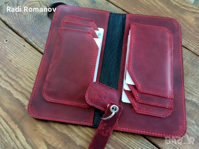 Ръчно изработен дамски кожен портфейл , снимка 3 - Портфейли, портмонета - 51910776