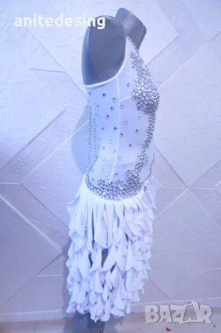 Бяла рокля за спортни танци,, снимка 3 - Рокли - 47293272