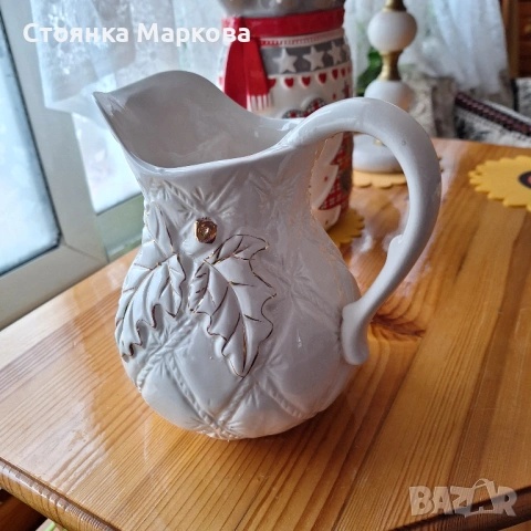 Керамична кана със златисти орнаменти, снимка 5 - Кани - 53483038