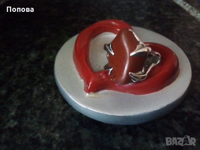 Уникални авторски  сребърни  пръстени с яспис, снимка 8 - Пръстени - 25650320