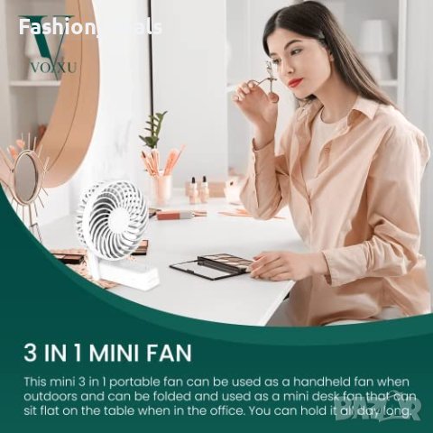 Нов Преносим вентилатор за дом, офис, пътуване къмпинг с USB Акумулаторен, снимка 4 - Друга електроника - 40538978