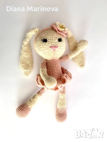 Детска играчка зайче, ръчна изработка, плетени играчки, подарък за дете , снимка 10 - Плюшени играчки - 43142520