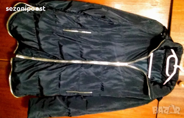 💟Дамско Чисто ново, черно красиво дълго 7/8 Зимно яке със сваляема качулка-Л,ХЛ 💟