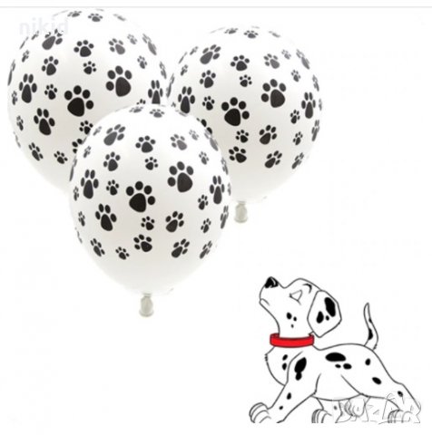 бял на лапички лапи Пес Патрул Обикновен надуваем латекс латексов балон парти