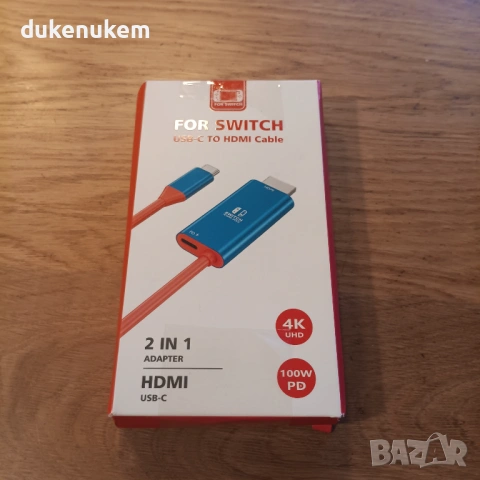 USB-C към HDMI адаптер за Nintendo Switch / OLED – 4K, 100W PD, снимка 11 - Кабели и адаптери - 53257115