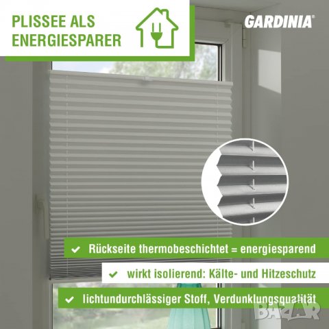GARDINIA EASYFIX Ден + Нощ плисирана щора без пробиване, за затягане, сгъваема ролетна щора, идеална, снимка 12 - Щори - 40062793