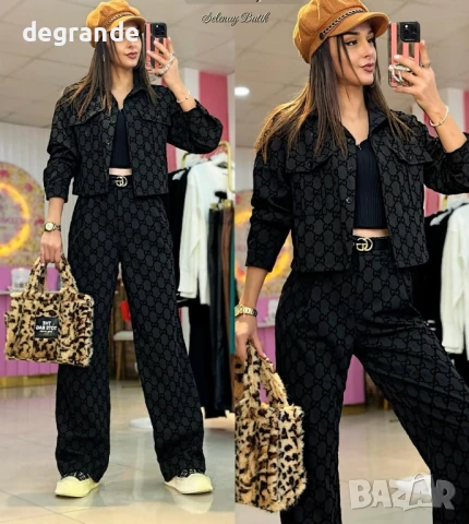 Луксозен дамски комплект Gucci /ВИДЕО НА МОДЕЛА/, снимка 3 - Комплекти - 51222839