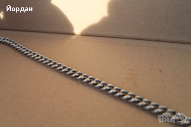 Сребърен синджир/кюспек за джобен часовник, снимка 4 - Антикварни и старинни предмети - 43895864