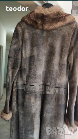 Дълго палто от естествена кожа, снимка 3 - Палта, манта - 53432436