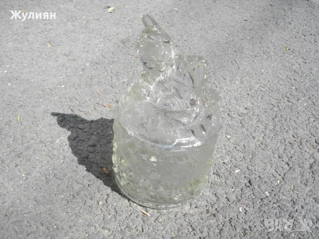 СОЦ СТЪКЛЕНА БОНБОНИЕРА ЗАХАРНИЦА ДЖУДЖЕ, снимка 1