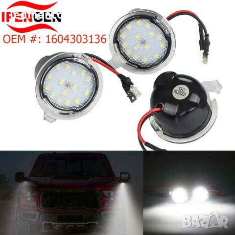 LED Светлини под Огледалата за Форд - Елегантност и Функционалност, снимка 2 - Части - 43400820