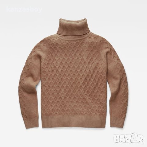 g-star cable turtle knit - страхотен дамски пуловер  КАТО НОВА, снимка 3 - Блузи с дълъг ръкав и пуловери - 43186570