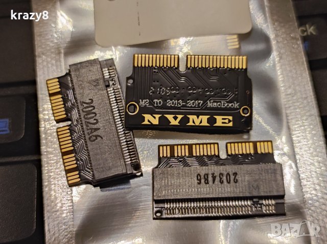 Преходник Адаптер от M2 NVME SSD за Apple Macbook, снимка 1 - Кабели и адаптери - 35418540