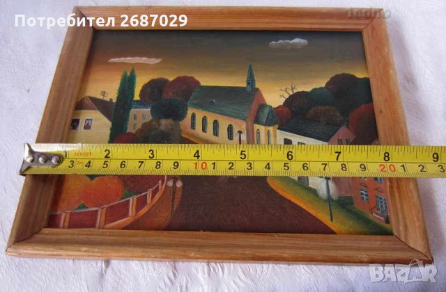  картини ГРАДСКИ ПЕЙЗАЖ - картина с дървена рамка, рози, птици, цветя, маслени бои, снимка 2 - Картини - 28955873