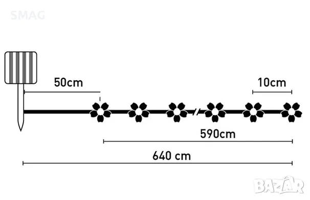 60 соларни LED цветя 5.9m - многоцветни S_1232529, снимка 5 - Соларни лампи - 49928765