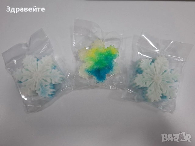 Коледни глицеринови сапунчета с аромат на ябълка, канела и джинджифилови бисквитки , снимка 2 - Декорация за дома - 52646351