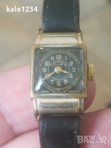 Дамски часовник Chronometre Ancre. 20mikron. Gold plated. Vintage watch. Механичен. Позлата. 