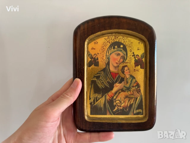 Икона 17.6 х 12.8 х 1.8 см + подарък мини икона, снимка 4 - Икони - 51152617