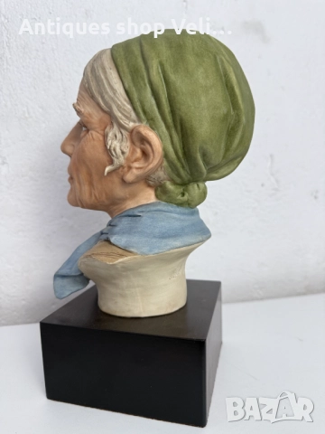 Порцеланов бюст Capodimonte №7567 , снимка 5 - Антикварни и старинни предмети - 52278980