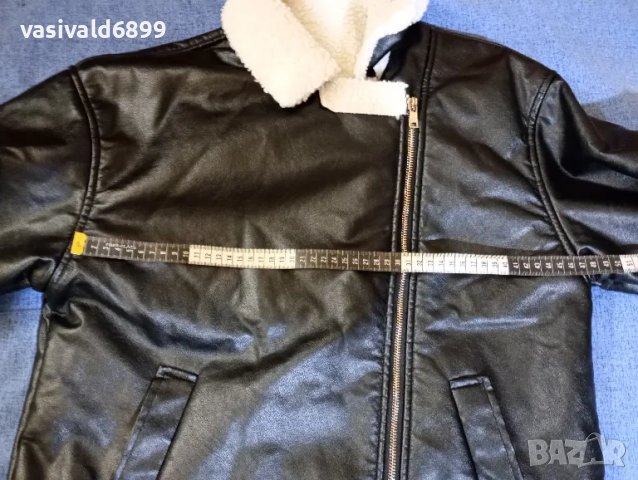 Черно дамско кожено яке , снимка 9 - Якета - 48637475