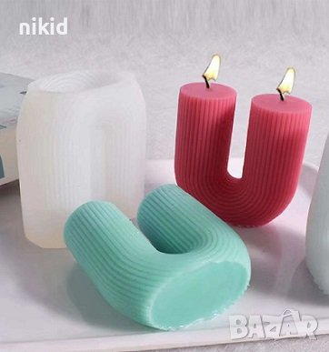 U извит силиконов молд форма свещ гипс шоколад свещи декор , снимка 2 - Форми - 39090475