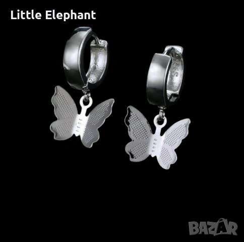 ✨ Сребърни Обеци "Метаморфоза" – Пеперуди с Huggie Халки ✨/нови