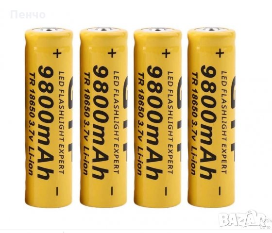 Литиево-йонна акумулаторна презареждаща батерия 3.7V 18650 9800mAh за фенерче LED фенер, челник лазе, снимка 10 - Батерии, зарядни - 23214187