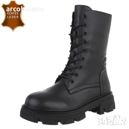 Дамски боти с връзки от естествена кожа, 2цвята , снимка 2 - Дамски боти - 48147690