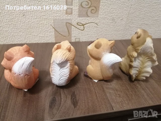 Малки фигурки на бухали,лисици и катеричка не чул,не видял,не разбрал за декорация., снимка 6 - Градински мебели, декорация  - 43148023