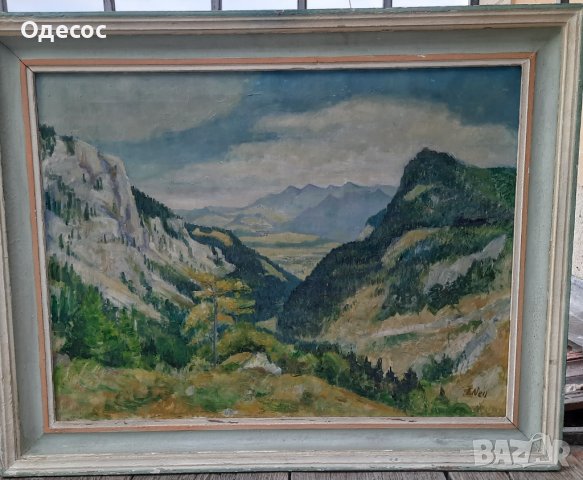 Стар Алпийски пейзаж на худ. Eugen Nell от 1951 г.