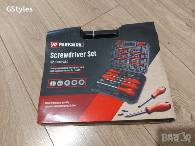 32 броя отверки и битове parkside