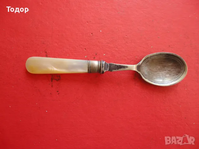Уникална старинна лъжичка седеф, снимка 7 - Антикварни и старинни предмети - 48431338