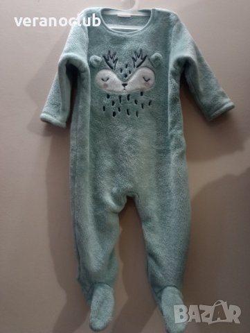 Дълъг плюшен пухкав гащеризон за бебе момиче Next Baby 6-9 м, снимка 1