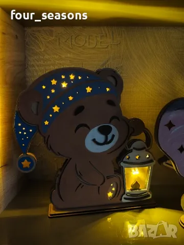 Детски лампи - мече, лисица, слонче, снимка 4 - Детски нощни лампи - 49780494