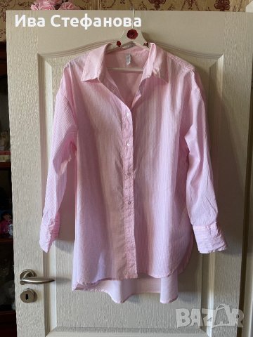 Нова oversized бебешко розова розов цвят риза овърсайз нежно розово рае , снимка 3 - Ризи - 43654776