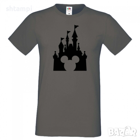 Мъжка тениска Mickey Head Disney Castle Подарък,Изненада,Рожден ден, снимка 4 - Тениски - 36576011