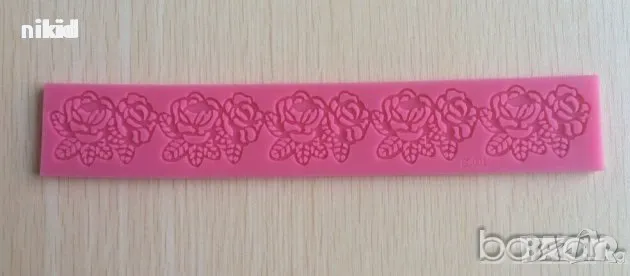 Дантелени рози тесен дантела силиконов молд борд кант форма декорация торта гъмпейст фондан, снимка 2 - Форми - 22958906