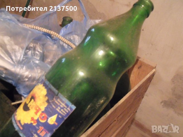 Стъклени литрови бутилки , снимка 2 - Други - 27446634