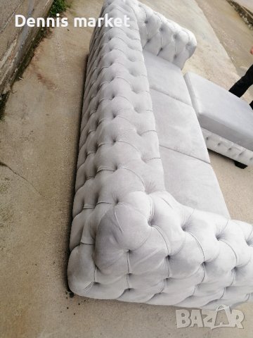 Триместен диван с копчета, снимка 4 - Дивани и мека мебел - 39909175