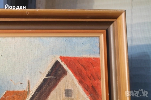 Стара картина масло върху платно 1951 година, снимка 3 - Картини - 53113484