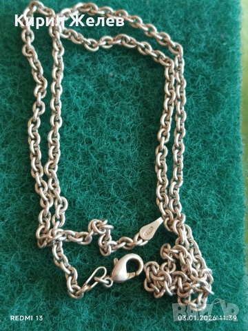 Класически изчистен дизайн сребърно синджирче нежно финно елегантно 27318, снимка 7 - Колиета, медальони, синджири - 52961828