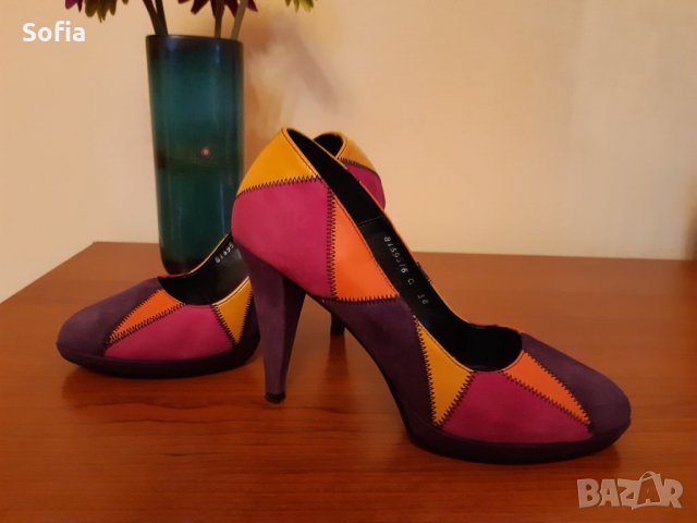 Токчета ала Гауди стил-цветно:) И Barracuda, И Лорена естествена кожа,велур и лак- над 45% отстъпка, снимка 2 - Дамски елегантни обувки - 32317249