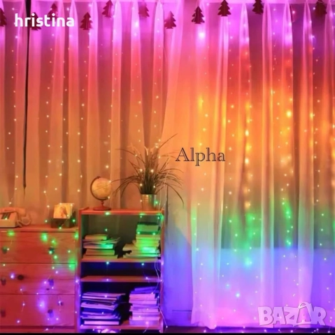 Коледни лампички завеса, снимка 4 - Декорация за дома - 52557014