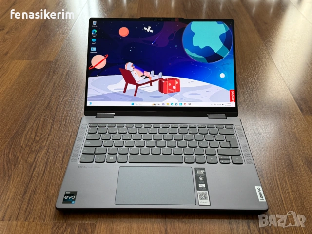ЧИСТО НОВ 14' 2.2К Touch i5-1355u Lenovo Yoga 7 16GB LPDDR5/512GB NVMe/Подсветкa/Бат 12ч., снимка 4 - Лаптопи за работа - 53538193