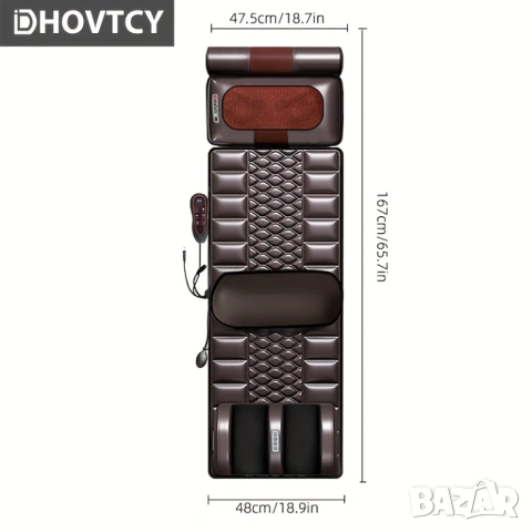 Електрическа Шиацу Масажна Подложка за Цялото Тяло Масаж за Врат, Гръб, Кръст и Крака у Дома Dhovtcy, снимка 4 - Друга електроника - 53142538