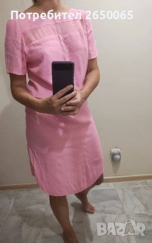 Кокетна розова рокля S/M размер, снимка 1