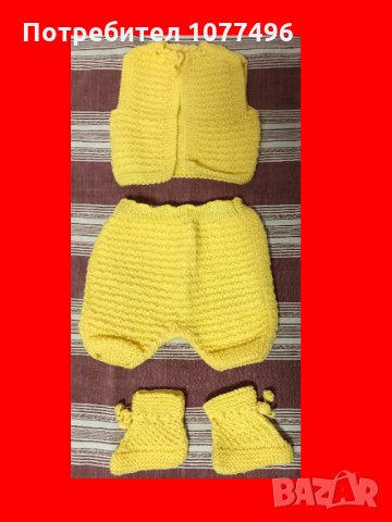 Нов Плетен Бебешки комплект, Рокля, Блуза, Елече, Панталонки, Терлички,  , снимка 3 - Бебешки рокли - 33188923