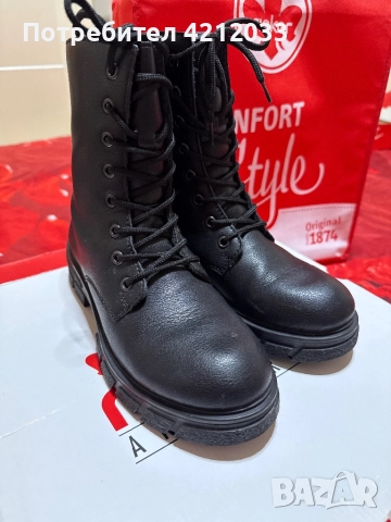 Боти от естествена кожа Rieker, снимка 2 - Дамски боти - 52595200