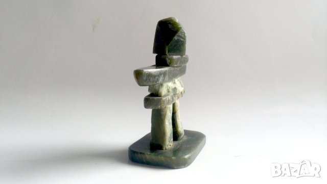 Инукшук инуитска ръчна  статуя  от нефрит, снимка 6 - Други ценни предмети - 43698635